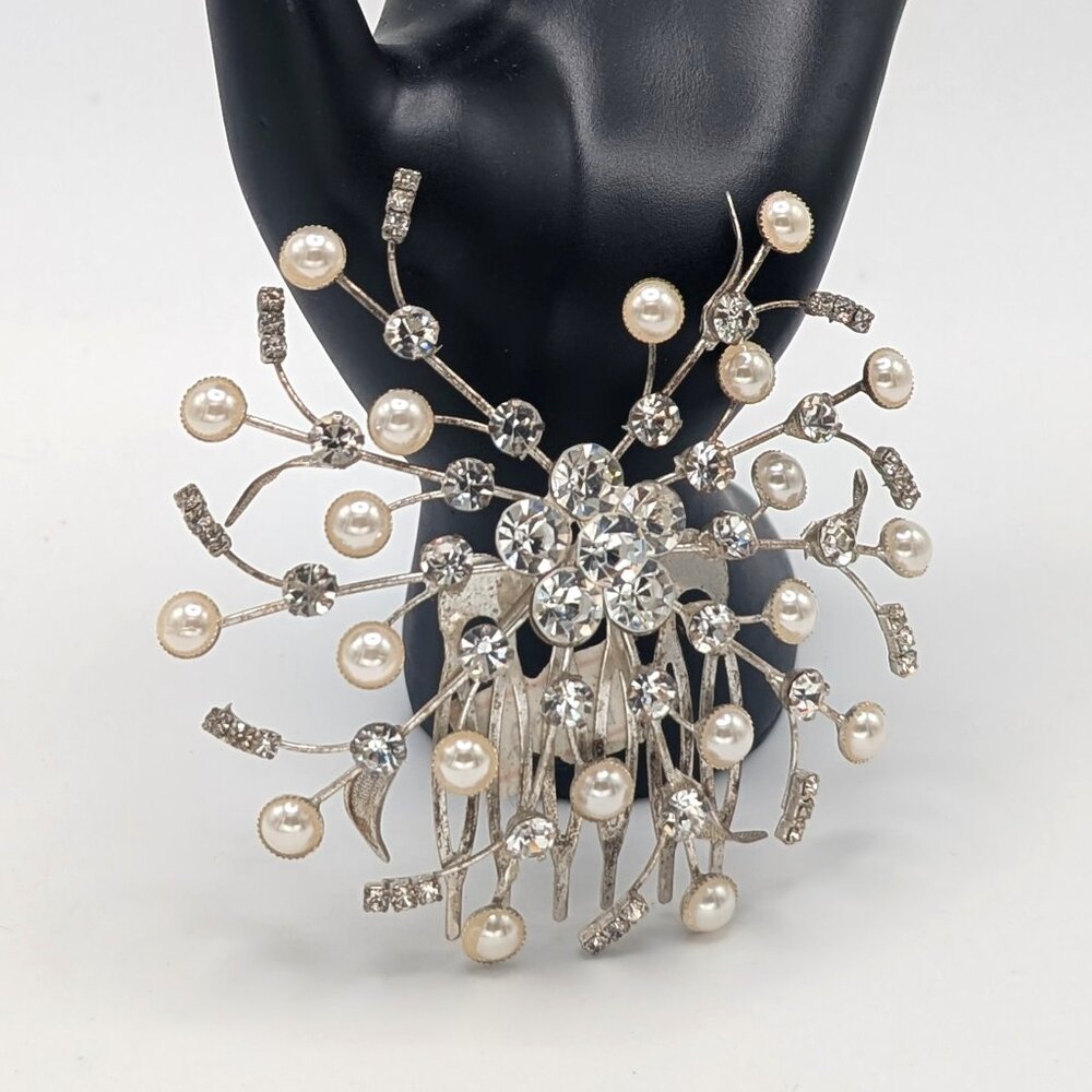 Pearl & Crystal Hair Piece, Updo Hair Comb, NWOT